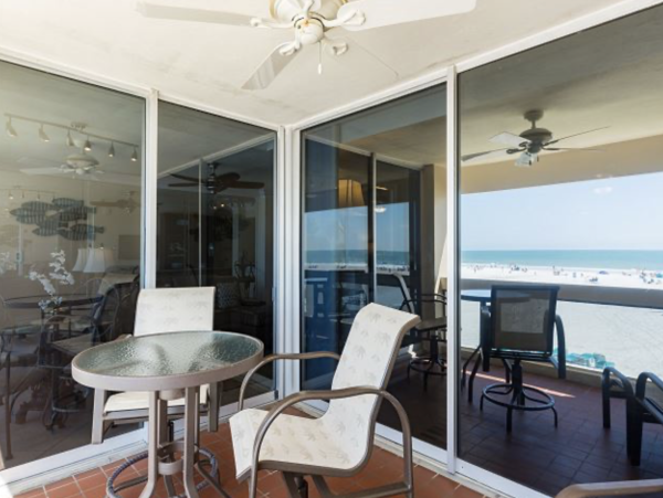 Views of the gulf from the bedroom and living room